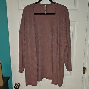 Dear Scarlett Dusty Rose Open-Front Cardigan XL